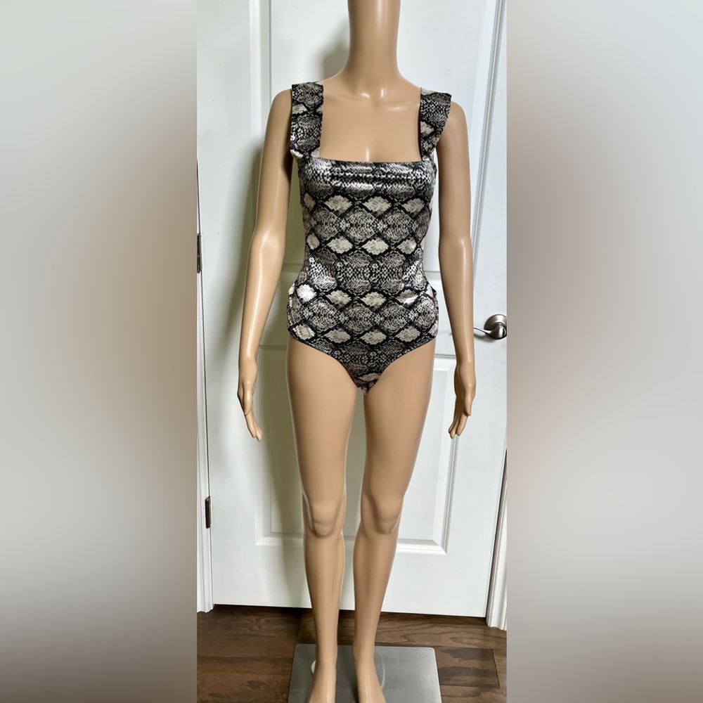 Freepeople Snake Skin Cut Out Bodysuit